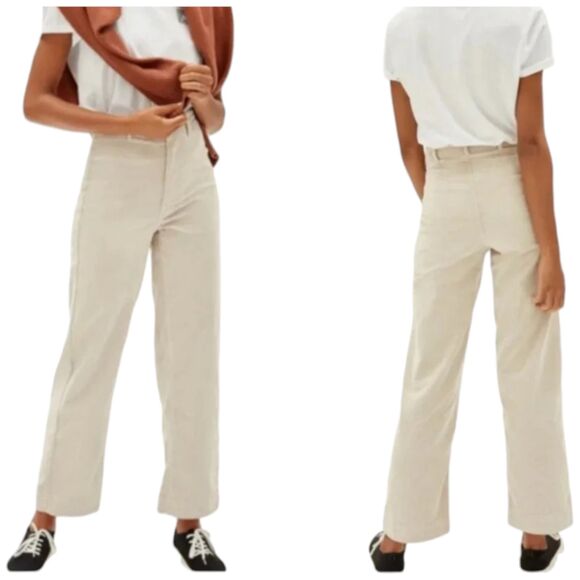 Everlane Corduroy Pants Womens 4 Beige Wide Leg Festival Boho Retro Y2K - Picture 2 of 12